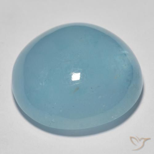 Aquamarine Gemstone in 21.1 mm Size for Sale, Aquamarine Stone in Light Blue Green Color