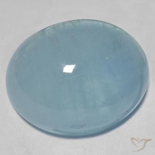 41.14 ct Blue Aquamarine Stone, Natural Aquamarine in Oval Cabochon Shape for Sale