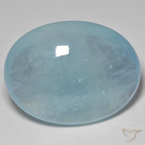 71.79 ct Turquoise Aquamarine Stone, Natural Aquamarine in Oval Cabochon Shape for Sale
