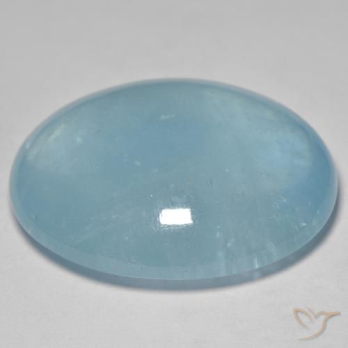 Aquamarine Gemstone in 34.1 x 26.4 mm Size for Sale, Aquamarine Stone in Light Blue Green Color