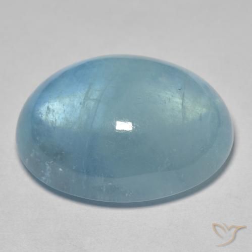 Aquamarine Gemstone in 22.9 x 18.3 mm Size for Sale, Aquamarine Stone in Light Blue Green Color