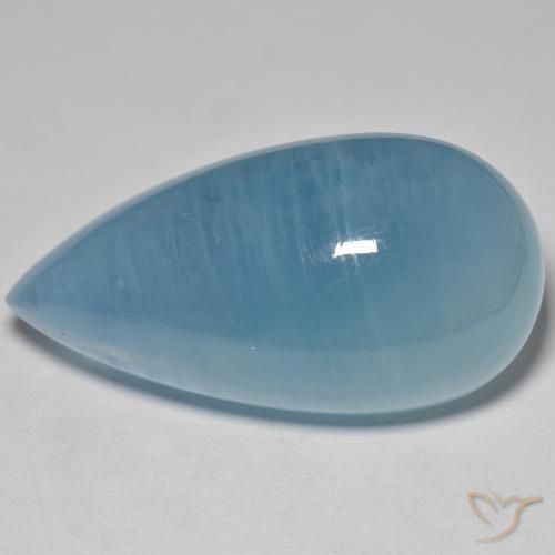 55.68 ct Blue Aquamarine Stone, Natural Aquamarine in Pear Cabochon Shape for Sale