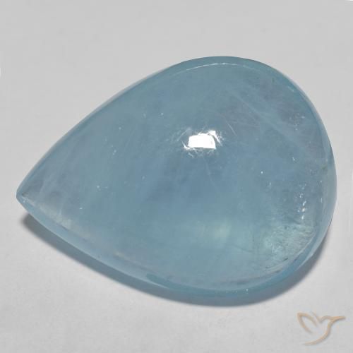 29.27 ct Blue Aquamarine Stone, Natural Aquamarine in Pear Cabochon Shape for Sale