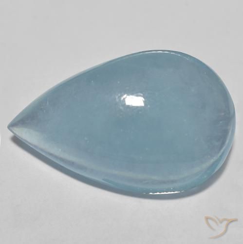 30.15 ct Blue Aquamarine Stone, Natural Aquamarine in Pear Cabochon Shape for Sale