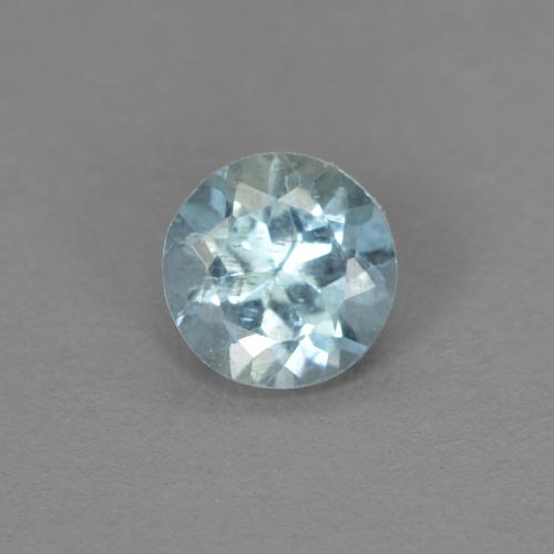 4.1mm Round Blue Aquamarine from India, Weight of 0.25ct, Natural untreated Gemstone in VVS-VS Clarity, 1pc Round Facet Aquamarine - Color: Light Blue, Mohs Hardness of 7.5 - 8 suitable for daily wear jewelry, Unblocks Throat Chakra, Photo A