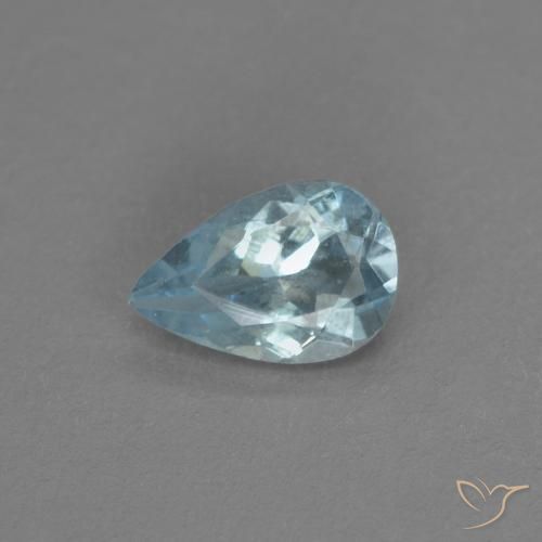 0.33 ct Blue Aquamarine, 5.9 x 4 mm Pear Cut From India, Photo A