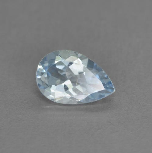 6.1 x 4mm Pear Facet Blue Aquamarine from India, Weight of 0.37ct, Natural untreated gemstone in VVS-VS Clarity, 1pc Aquamarine - the Color is Light Baby Blue, Mohs Hardness of 7.5 - 8 suitable for daily wear jewelry, Year of the Ox Gemstone, Photo A