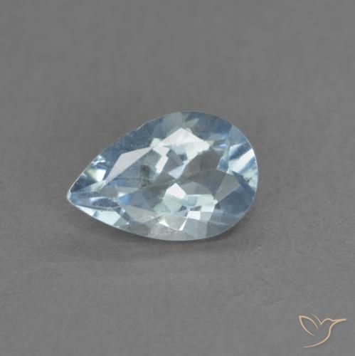 0.35 ct Blue Aquamarine, 6.2 x 4.2 mm Pear Cut From India, Photo A