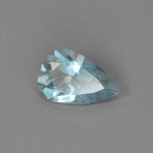 0.29ct Pear Facet Blue Aquamarine from India, Dimension 6 x 4.1mm, VS Clarity, Natural untreated gemstone, 1pc Aquamarine in Aqua Blue Color, Mohs Hardness of 7.5 - 8 suitable for daily wear jewelry, Unblocks Throat Chakra, Photo A