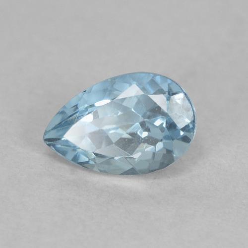 6.2 x 4mm Pear Facet Blue Aquamarine from India, Weight of 0.49ct, Natural untreated Gemstone in VS Clarity, 1pc Aquamarine - Color: Greenish Blue, Mohs Hardness of 7.5 - 8 suitable for daily wear jewelry, March Birthstone, Photo A