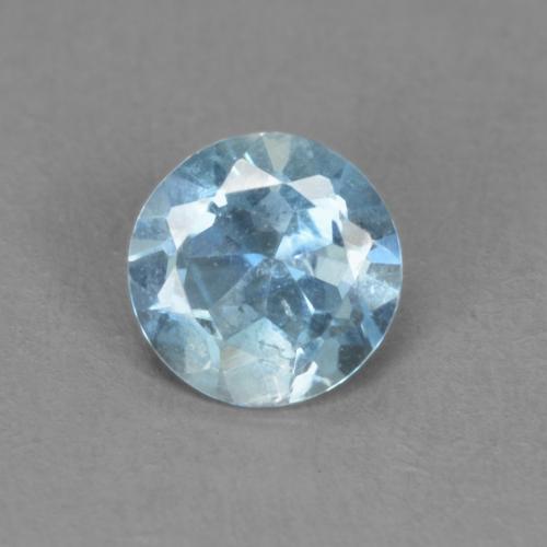 4,6mm runder blauer Aquamarin aus Indien, Gewicht von 0,34 ct, natürlicher Edelstein in VVS-VS Reinheit, 1 Stück runder Aquamarin - Farbe: Himmerlblau, Mohs-Härte von 7,5 - 8 Geeignet für den täglichen Gebrauch im Schmuck, Stein der Kommunikation, Photo A
