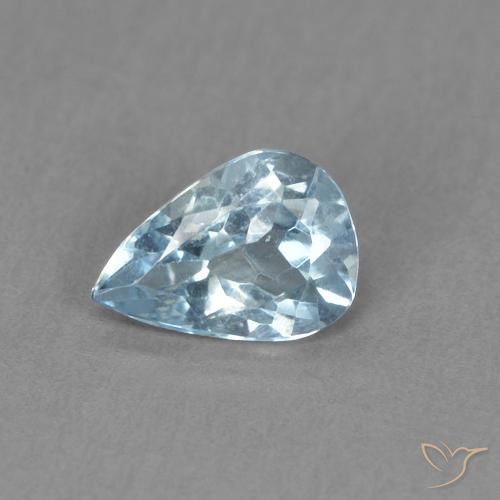 5,7 x 4mm birnenschliff blauer Aquamarin aus Indien, Gewicht 0,3 ct, 1 Stück Aquamarin - Farbe: Baby blau, natürlicher Edelstein in VVS-VS Reinheit, Mohs-Härte von 7,5 - 8 Geeignet für den täglichen Gebrauch im Schmuck, Symbolisiert Gelassenheit, Photo A