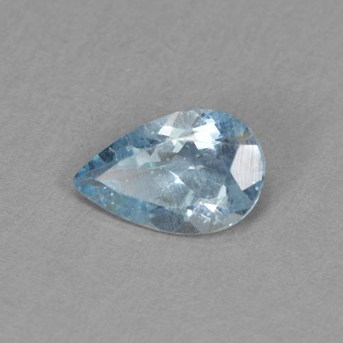 6 x 3.9mm Pear Facet Blue Aquamarine from India, Weight of 0.29ct, Natural untreated Gemstone in VVS-VS Clarity, 1pc Aquamarine - Color: Baby Blue, Mohs Hardness of 7.5 - 8 suitable for daily wear jewelry, Symbolizes Serenity, Photo A