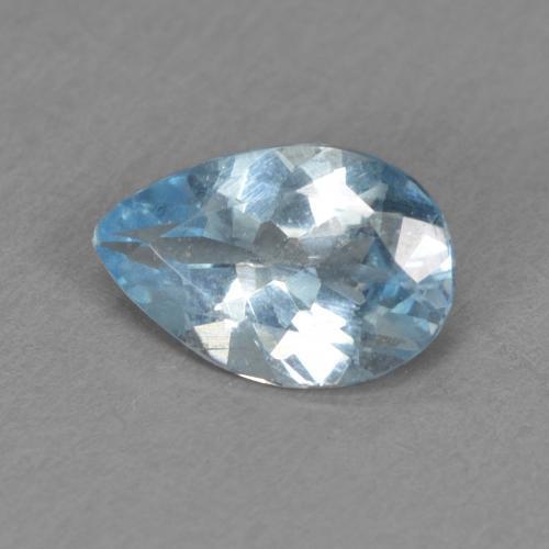 0.47ct Pear Facet Blue Aquamarine from India, Dimension 7.1 x 4.7mm, VVS-VS Clarity, Natural untreated gemstone, 1pc Aquamarine in Deep Maya Blue Color, Mohs Hardness of 7.5 - 8 suitable for daily wear jewelry, Pisces Zodiac Stone, Photo A