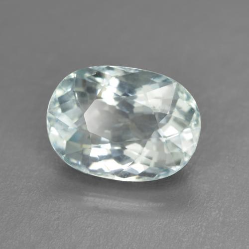 3.1ct Oval Light Blue-green Aquamarine from Madagascar, Dimension 10.7 x 7.7mm, Natural untreated Gemstone, VVS Clarity, 1pc Oval Facet Aquamarine, Mohs Hardness of 7.5 - 8 suitable for daily wear jewelry, Pisces Zodiac Stone, Photo A