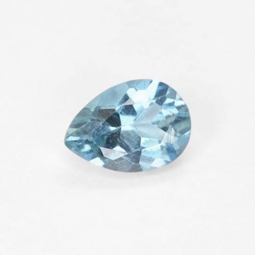 0.13 ct Blue Aquamarine, 4 x 2.9 mm Pear Cut From India, Photo A