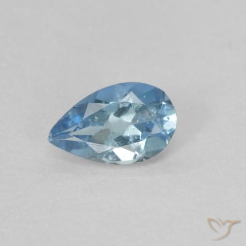 Acquamarina blu da 0,19 ct, taglio a pera da 5 x 3,1 mm dall'India, Photo A