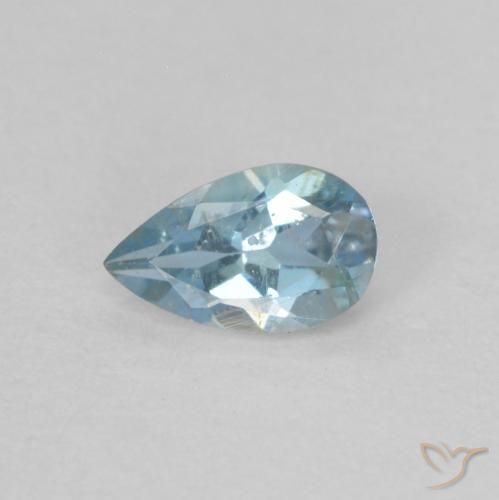 Acquamarina blu da 0,2 ct, taglio a pera da 5,2 x 3,2 mm dall'India, Photo A