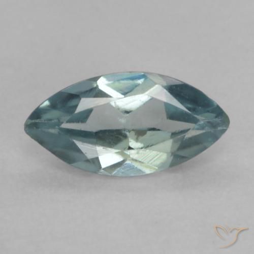 0.14 ct Blue Green Aquamarine, 5.1 x 2.6 mm Marquise Cut From India, Photo A
