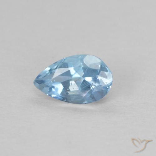 Acquamarina blu svizzera da 0,22 ct, taglio a pera da 4,9 x 3,1 mm dall'India, Photo A