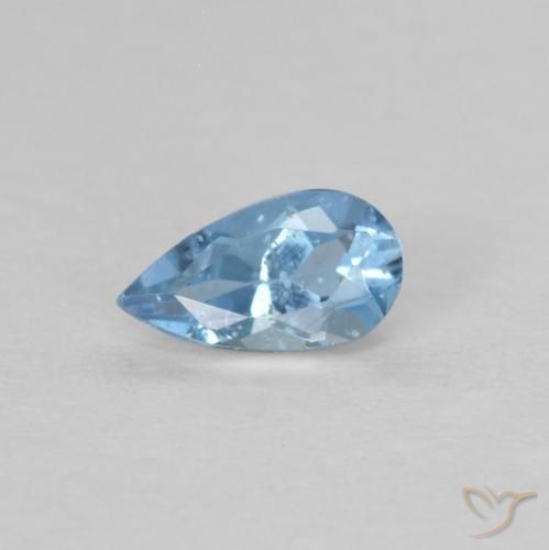 Acquamarina blu da 0,2 ct, taglio a pera da 5,1 x 2,8 mm dall'India, Photo A