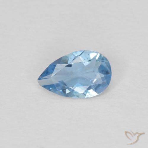 0.12ct Blue Aquamarine Gemstone | Pear Cut | 4.8 x 3.1 mm | GemSelect