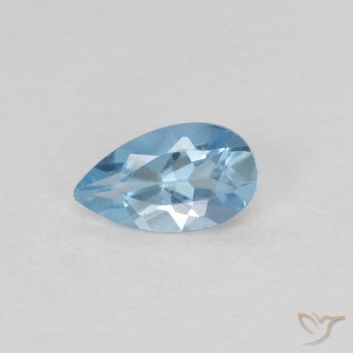 Acquamarina blu svizzera da 0,17 ct, taglio a pera da 5,1 x 3 mm dall'India, Photo A