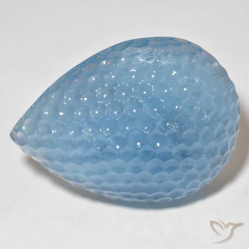 103.15 ct Swiss Blue Aquamarine, 40.6 x 29.6 mm Carved From India, Photo A