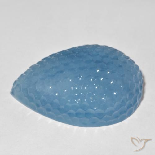 Aquamarine Gemstone in 40.6 x 29.6 mm Size for Sale, Aquamarine Stone in Swiss Blue Color