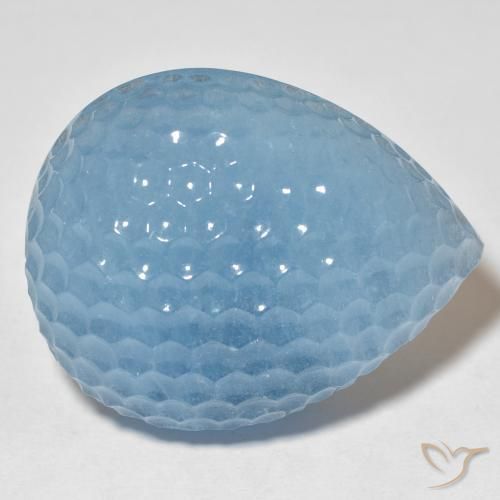 70.51 ct Blue Aquamarine Stone, Natural Aquamarine in Carved Pear Shape for Sale
