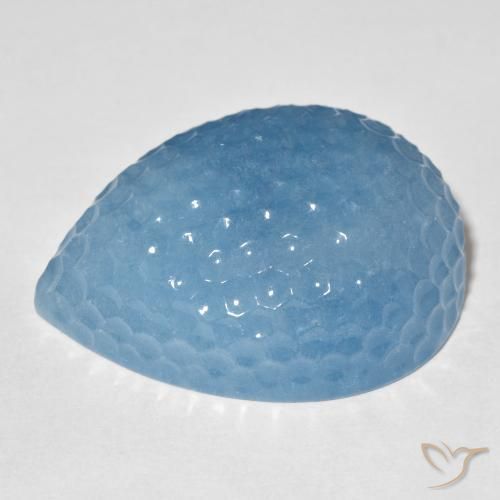 Aquamarine Gemstone in 32.9 x 26.2 mm Size for Sale, Aquamarine Stone in Swiss Blue Color