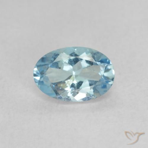 0.44ct Natural Light Aqua Blue Aquamarine, Oval, VS