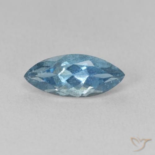 1.26 ct Blue Aquamarine Gemstone, Aquamarine Gem in Marquise Facet Shape for Sale.