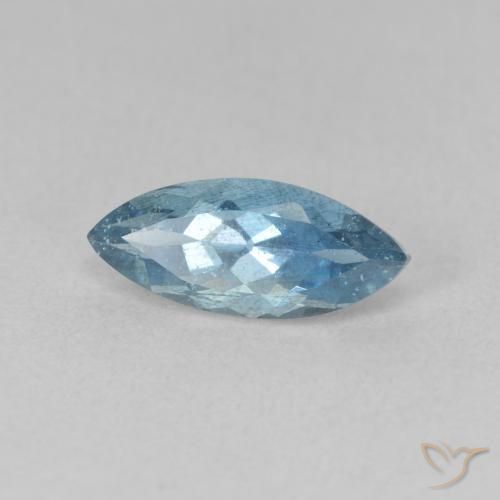 1.26 ct Blue Aquamarine Stone, Natural Aquamarine in Marquise Facet Shape for Sale