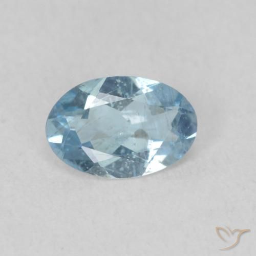 0.37 ct Blue Aquamarine Gemstone, Aquamarine Gem in Oval Facet Shape for Sale.