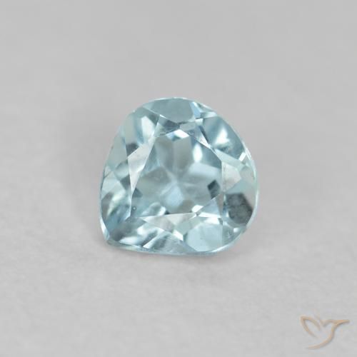 0.21ct Natural Light Blue-Green Aquamarine, Pear Shape, VS
