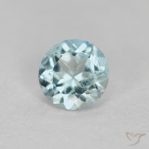 0.22ct Natural Light Blue-Green Aquamarine, Round, VS