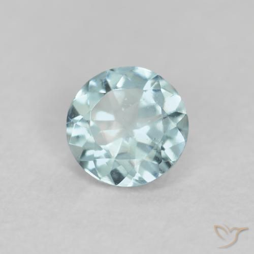 0.24ct Natural Light Blue-Green Aquamarine, Round, VS, Photo A