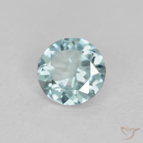0.24 ct Turquoise Aquamarine Stone, Natural Aquamarine in Round Facet Shape for Sale