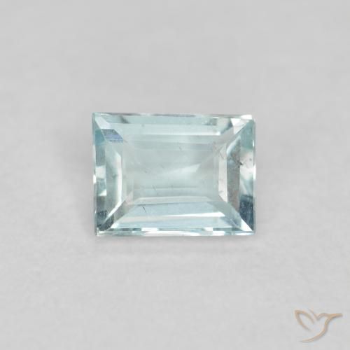 0.18ct Natural Light Blue-Green Aquamarine, Baguette, VS
