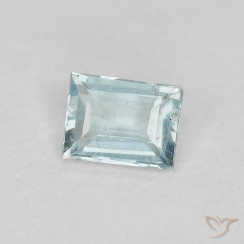 0.18 ct Turquoise Aquamarine Stone, Natural Aquamarine in Baguette Facet Shape for Sale