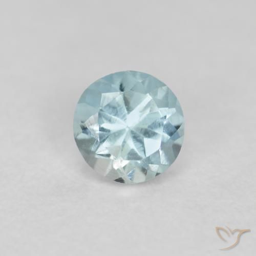 0.23ct Natural Light Blue-Green Aquamarine, Round, VS
