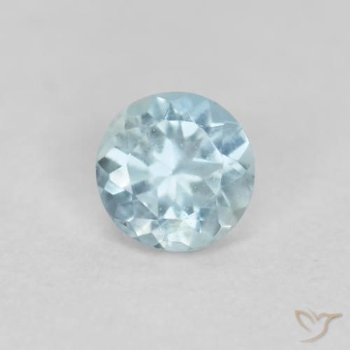 0.28 ct Turquoise Aquamarine Gemstone, Aquamarine Gem in Round Facet Shape for Sale.