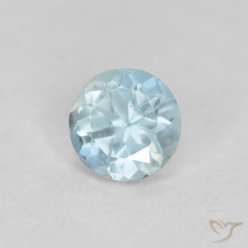 0.28 ct Turquoise Aquamarine Stone, Natural Aquamarine in Round Facet Shape for Sale