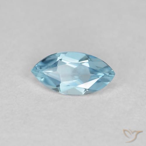 0.20 ct Blue Aquamarine Stone, Natural Aquamarine in Marquise Facet Shape for Sale