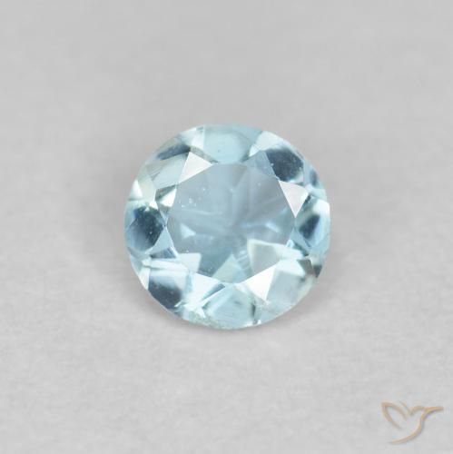 0.18ct Natural Sky Blue Aquamarine, Round, VVS-VS