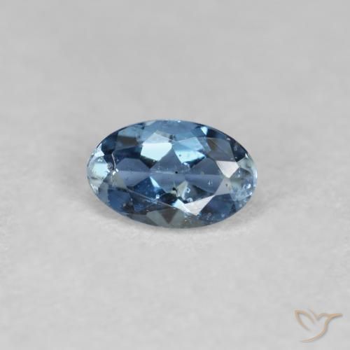 0.25 ct Blue Aquamarine Stone, Natural Aquamarine in Oval Facet Shape for Sale