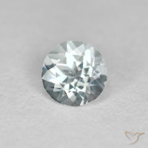 0.33 ct Blue Aquamarine Stone, Natural Aquamarine in Round Facet Shape for Sale