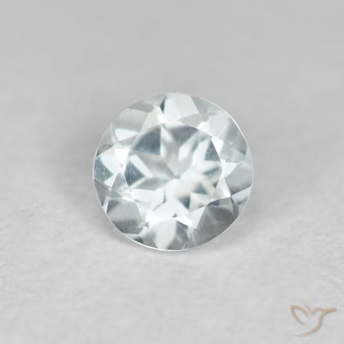 0.41 ct Blue Aquamarine Stone, Natural Aquamarine in Round Facet Shape for Sale