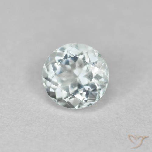 0.42 ct Blue Aquamarine Stone, Natural Aquamarine in Round Facet Shape for Sale